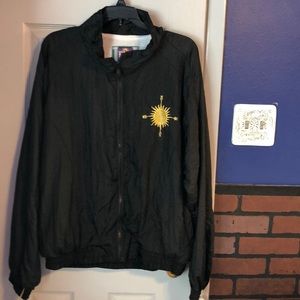 NWT Woman's jacket  size XL black nylon windbreaker with zipper and 2 pockets